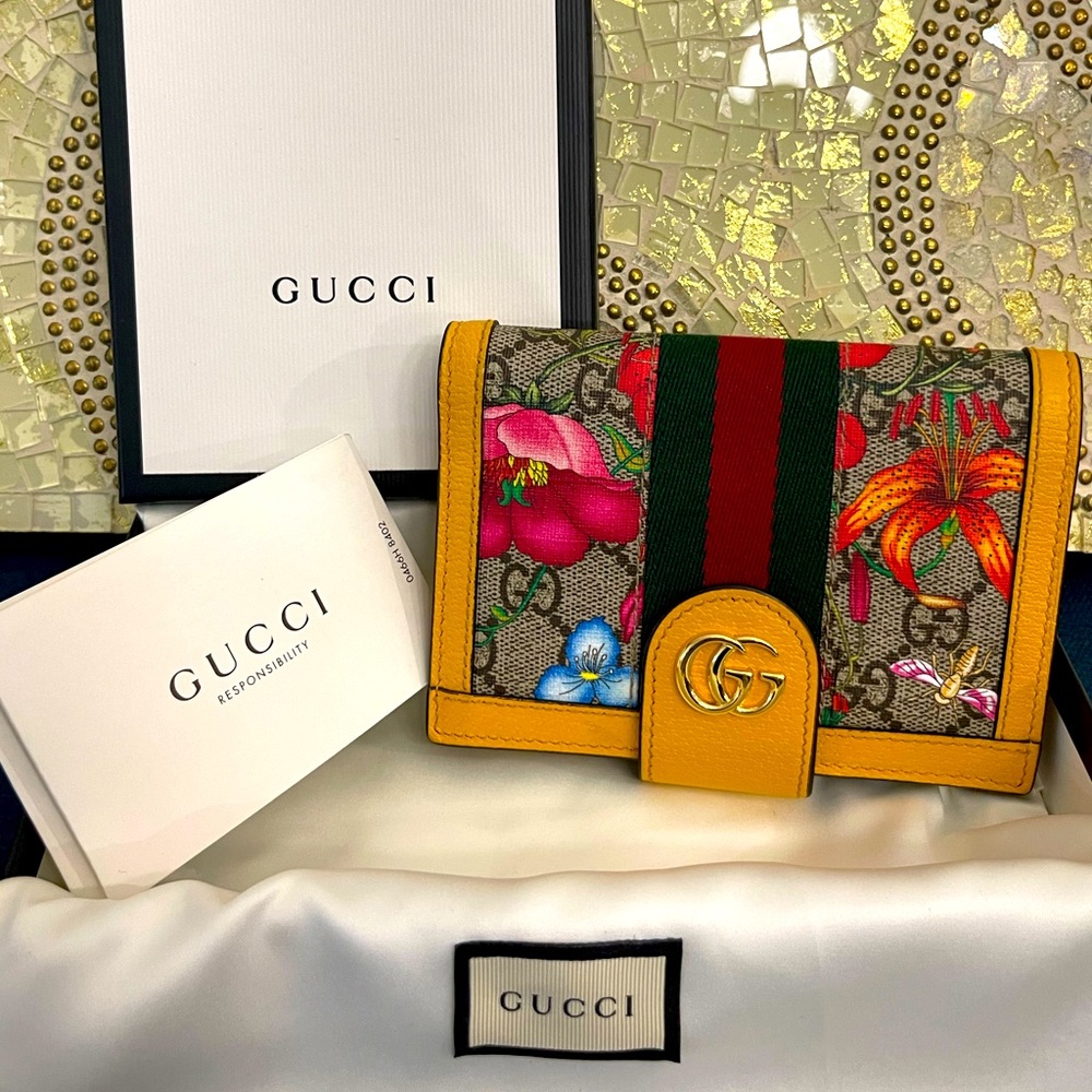 GUCCI Flora Ophidia unisex passport case, can be used as wallet or card case